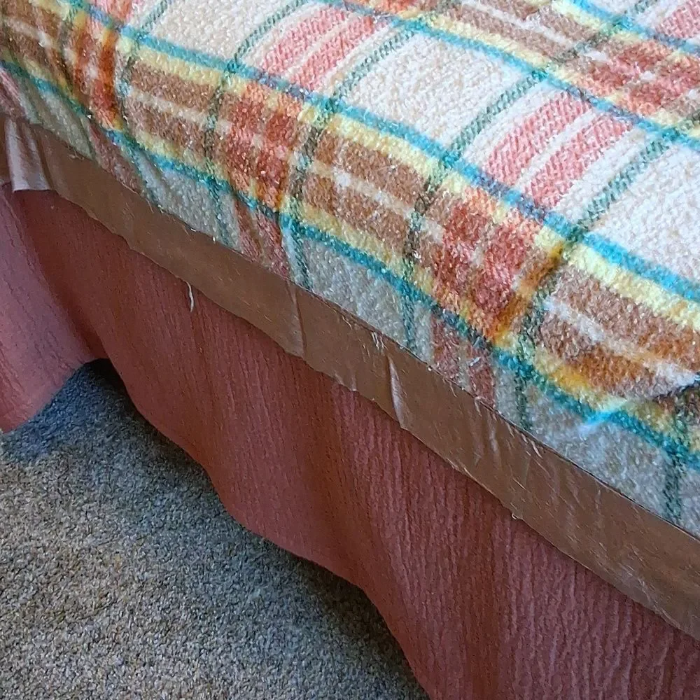 Acrylic Plaid Blanket Green White Pastels 75